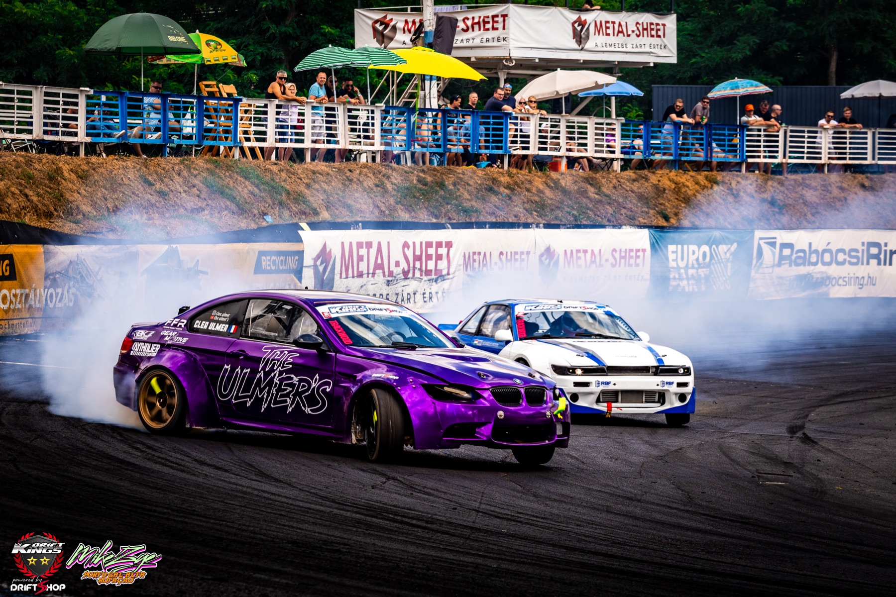 La BMW E92 violette de Cléa Ulmer en battle sur le circuit de Máriapócs